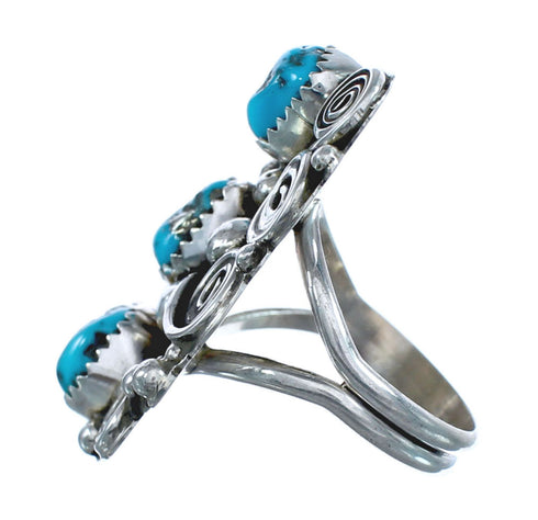 Native American Sterling Silver Turquoise Ring Size 8-1/2 JX122113
